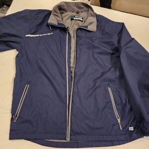 Bauer Men's Navy and Gray Windbreaker Mens Lg